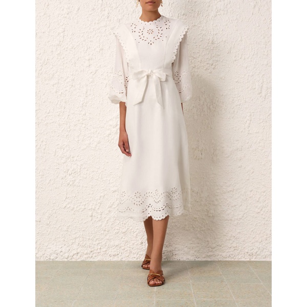 Zimmermann Junie Embroidered Midi Dress