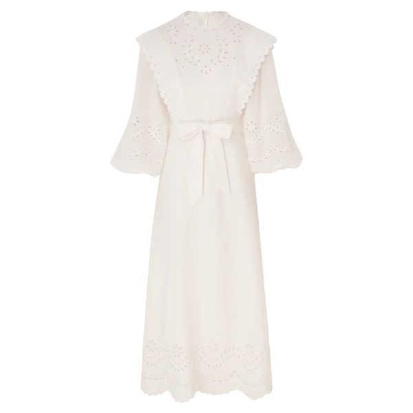 Zimmermann Junie Embroidered Midi Dress