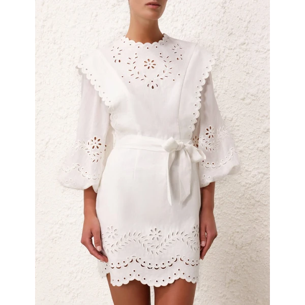 Zimmermann Junie Embroidered Mini Dress