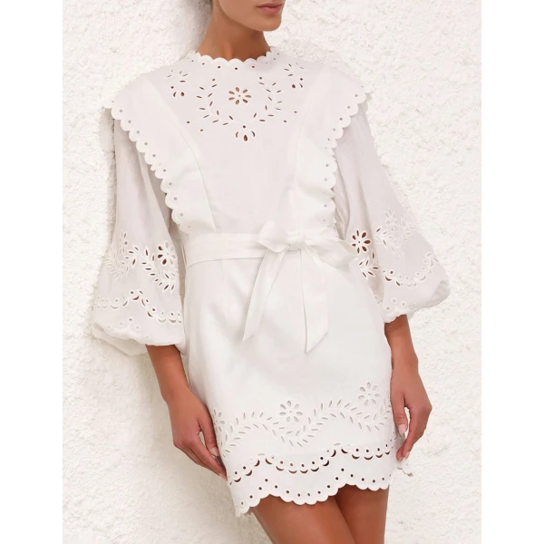 Zimmermann Junie Embroidered Mini Dress