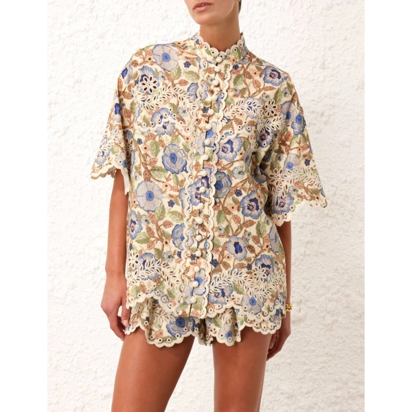 Zimmermann Junie Embroidered Shirt