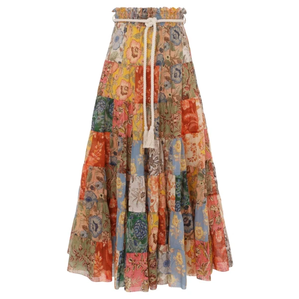 Zimmermann Junie Tiered Midi Skirt