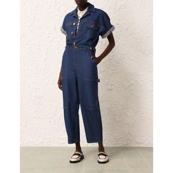 Zimmermann Matchmaker Denim Boiler Suit Jumpsuit