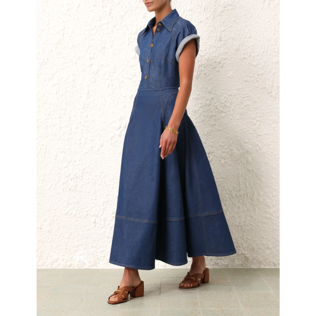 Denim wrap flare skirt best sale