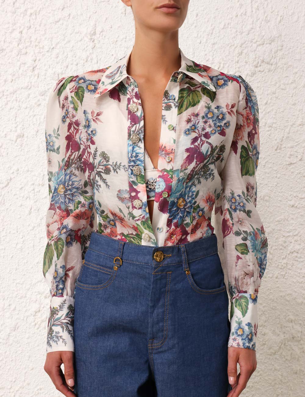 Zimmermann Matchmaker Floral Body Shirt | Designer