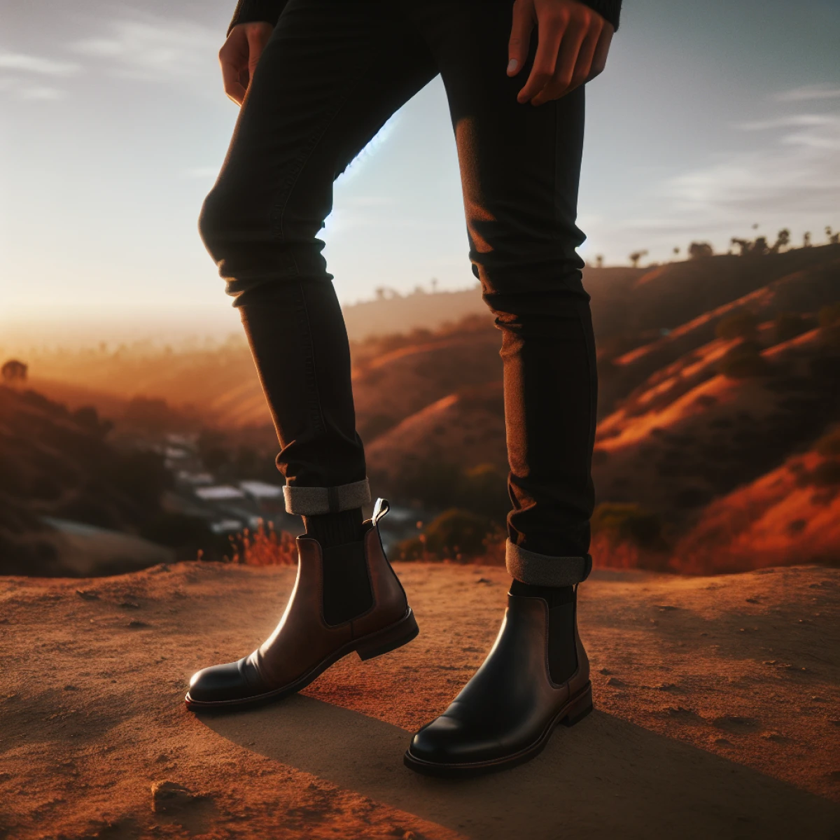 what color boots go with black pants men chelsea boots