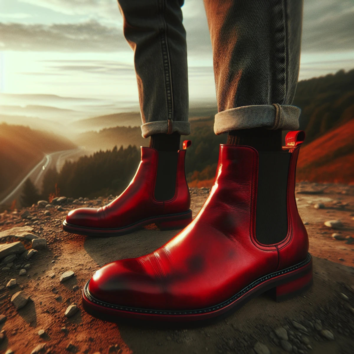 how to wear bright red chelsea boots men