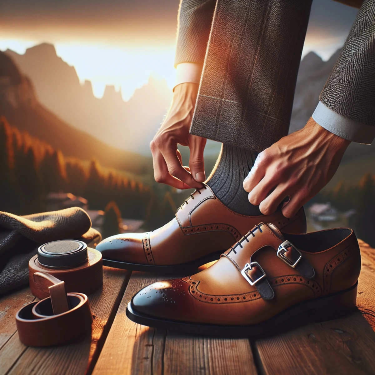 how to put on double monk strap shoes