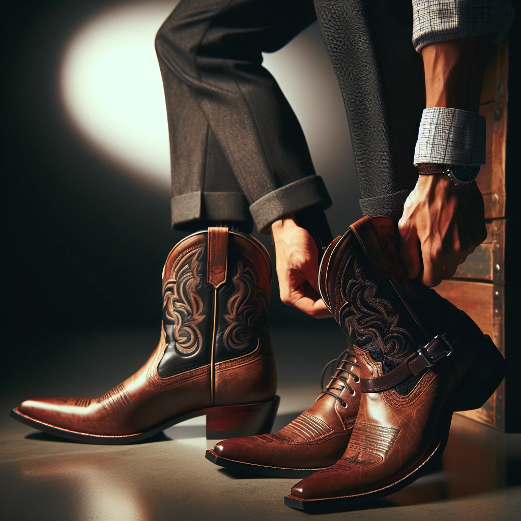 how to dress up cowboy boots men