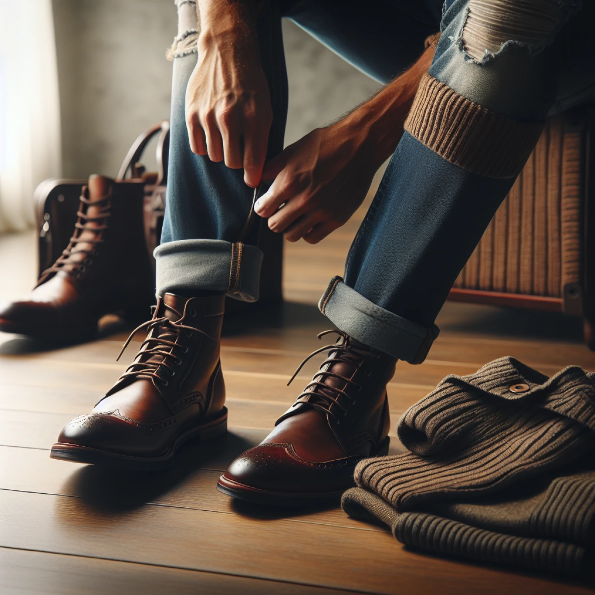 Brown leather dress boots hotsell