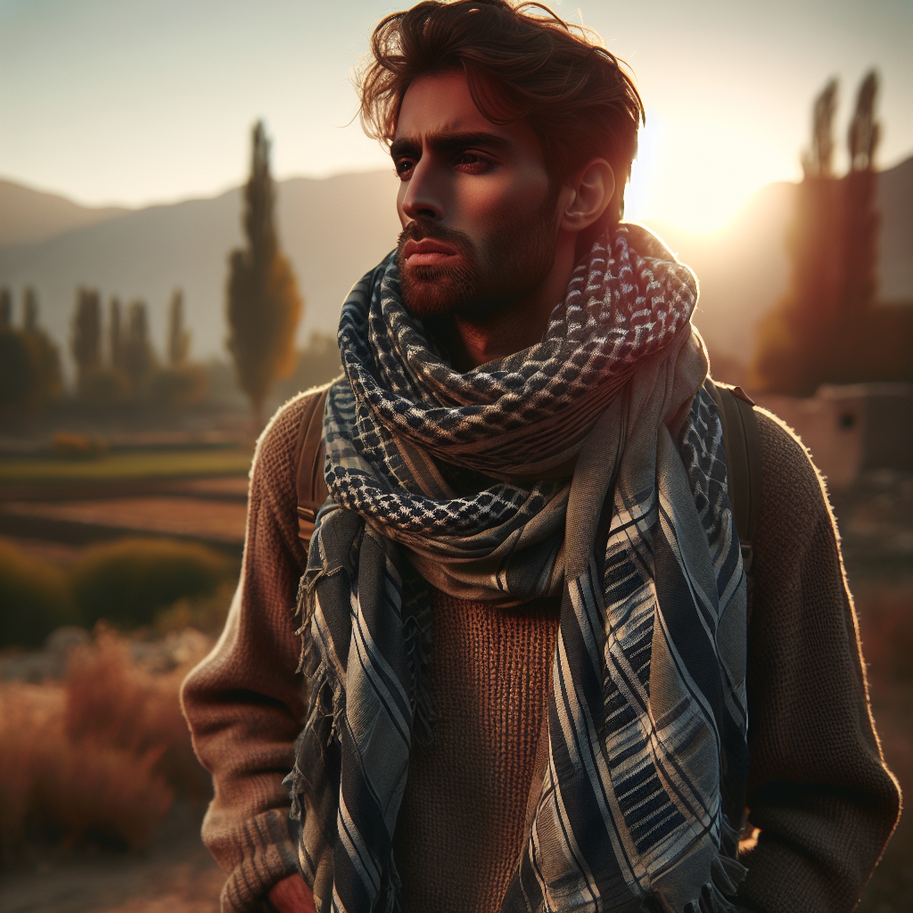 how to wear scarf on neck male