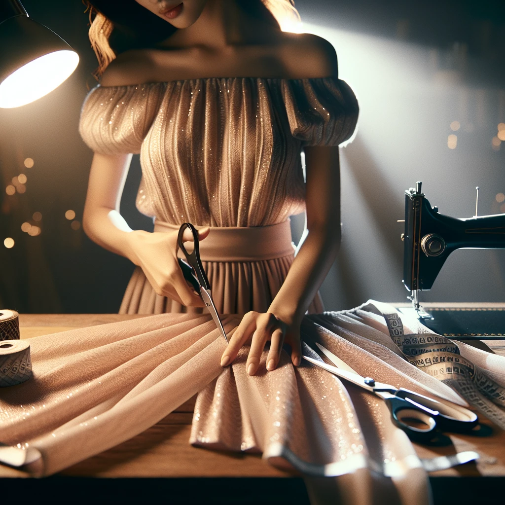 how to cut off shoulder dress with elastic