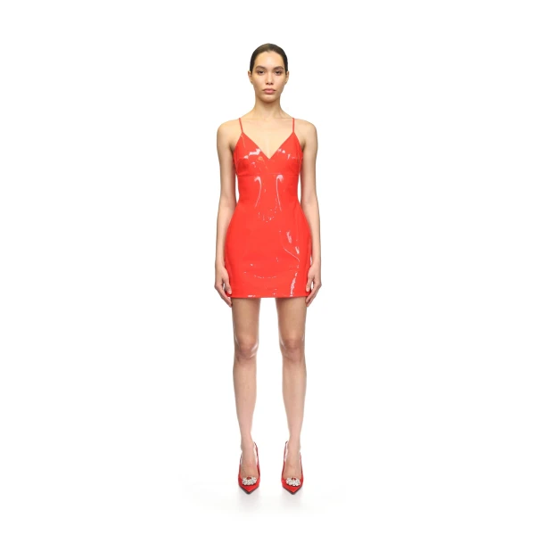 LEATHER STRAP CAMISOLE MINI DRESS – David Koma