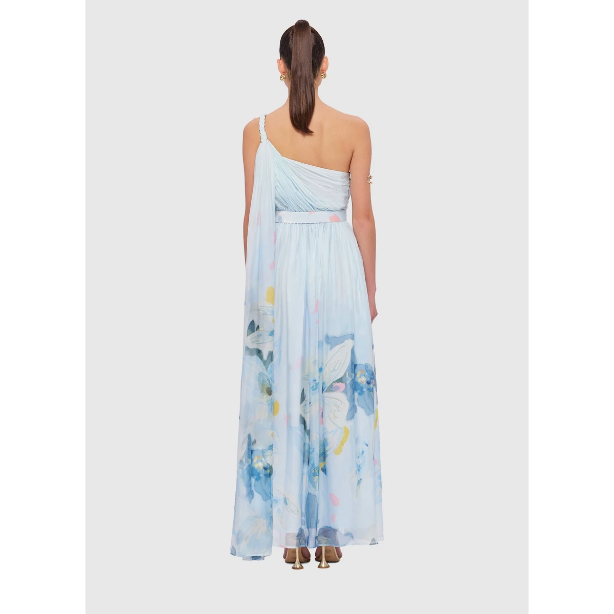 Adriana One Shoulder Maxi Dress - Tranquility Print