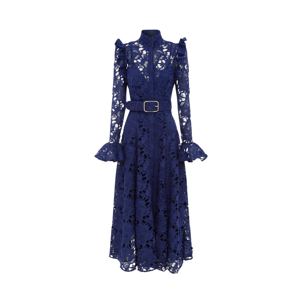 Leo Lin Aliyah Lace Butterfly Sleeve Midi Dress Oxford Blue74074 nobg