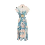 Leo Lin Anita Pocket Shirt Midi Dress Dreamscape Print72976 nobg