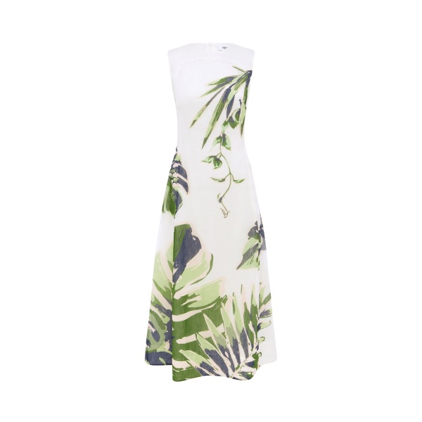 Leo Lin Cleo Sleeveless Midi Dress Botanica Print64370 nobg