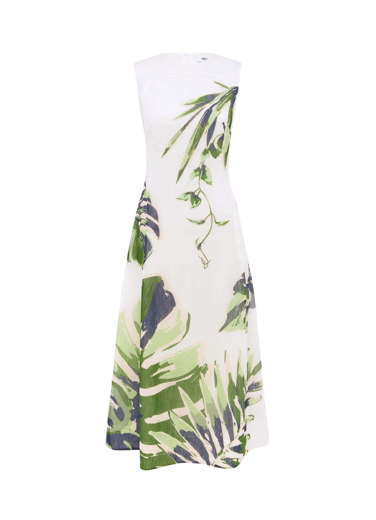 Leo Lin Cleo Sleeveless Midi Dress Botanica Print64370 nobg