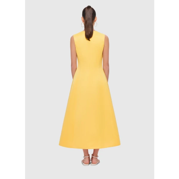 Cleo Sleeveless Midi Dress - Canary