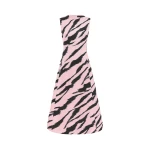 Leo Lin Cleo Sleeveless Midi Dress Tiger Print in Pink88518 nobg