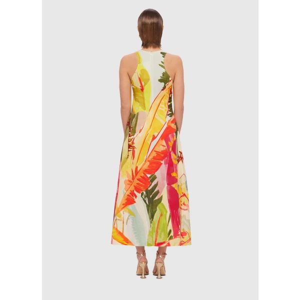 Giselle Racer Neck Midi Dress - Rainforest Print