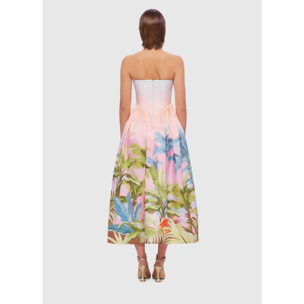 Melanie Bustier Midi Dress - Dreamscape Print