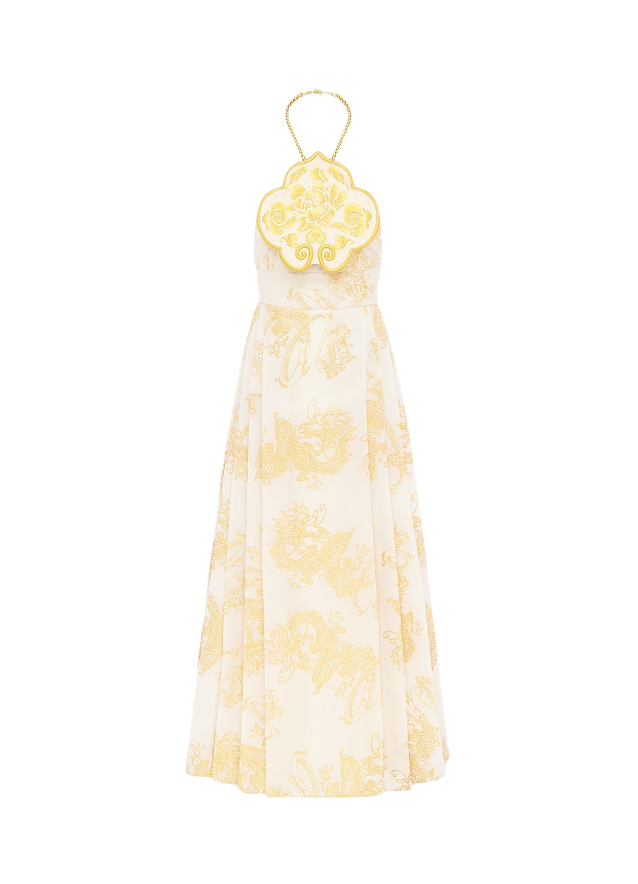 Leo Lin Meng Halterneck Embroidered Maxi Dress Imperial Print61931 nobg