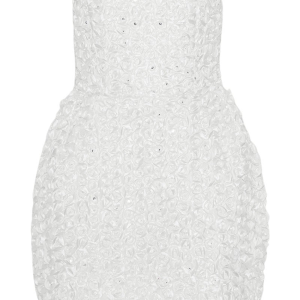 Rotate Birger Christensen 3D Flower Mini Dress White17763 nobg