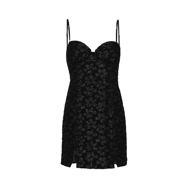 Rotate Birger Christensen 3D Jacquard Mini Dress Black72451 nobg