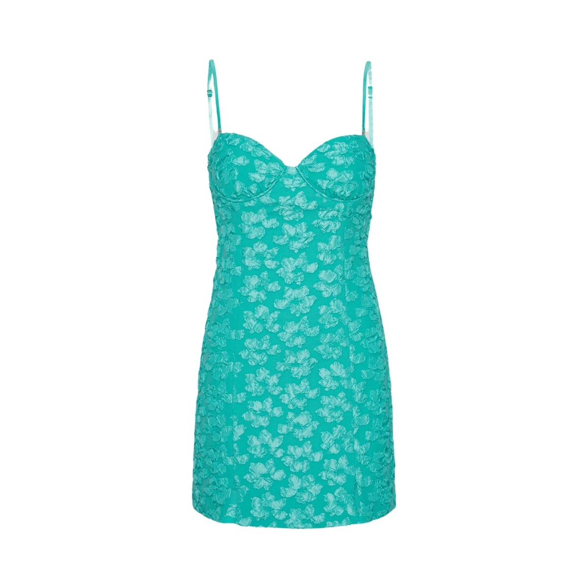 Rotate Birger Christensen 3D Jacquard Mini Dress Turquoise27941 nobg