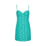 Rotate Birger Christensen 3D Jacquard Mini Dress Turquoise27941 nobg