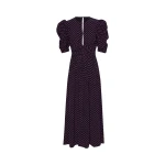 Rotate Birger Christensen Jacquard Midi Dress Black Print88189 nobg