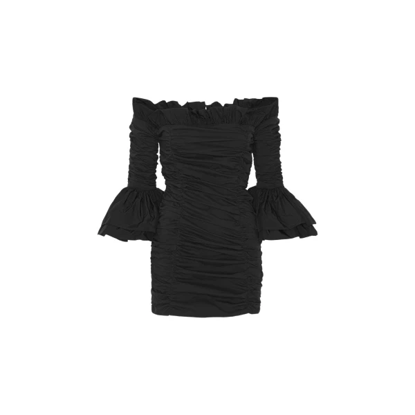 Rotate Birger Christensen Ruffle Mini Dress Black32324 nobg