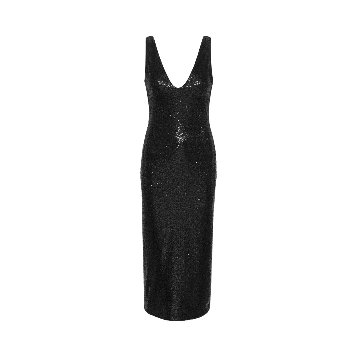 Rotate Birger Christensen Sequin Low Cut Back Dress Black40231 nobg