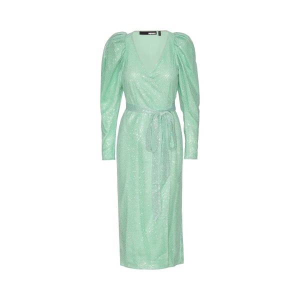 Rotate Birger Christensen Sequin Mesh Midi Dress Mint29500 nobg