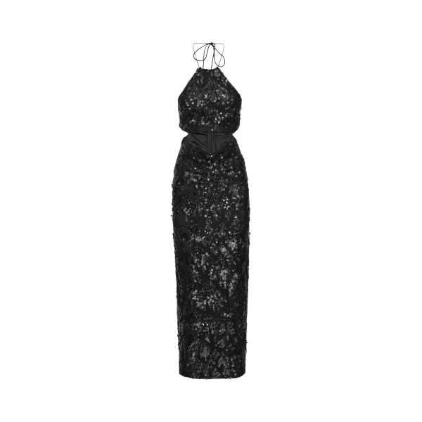 Rotate Birger Christensen Sequins Halterneck Dress Black83058 nobg