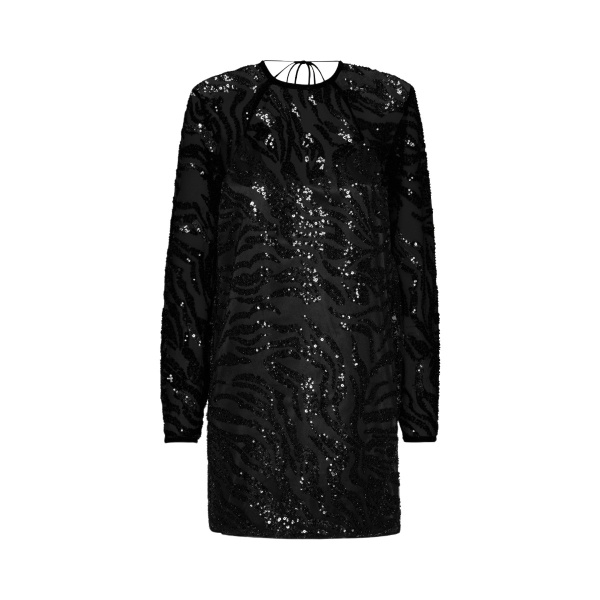 Rotate Birger Christensen Sequins Low Back Dress Black52560 nobg