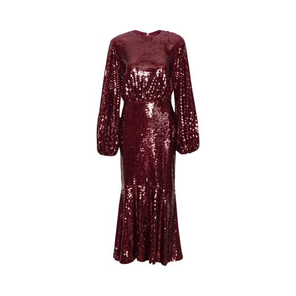 Rotate Birger Christensen Sequins Maxi Dress Bordeaux88458 nobg