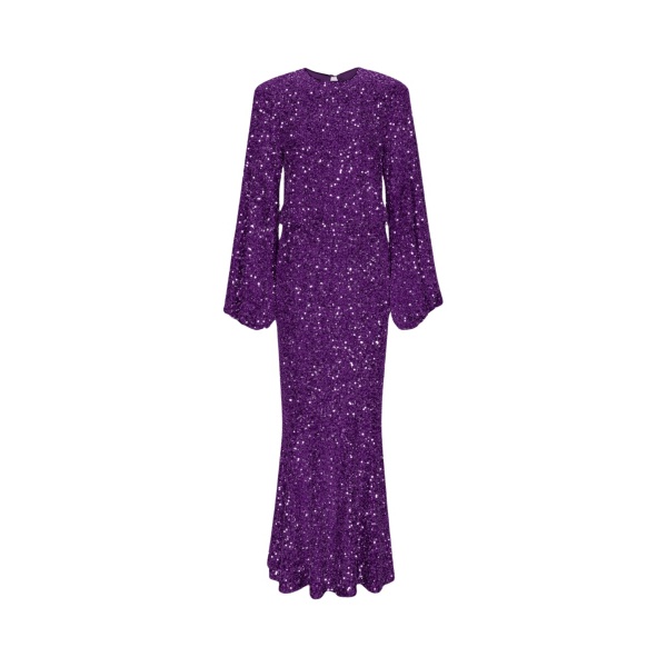 Rotate Birger Christensen Sequins Maxi Dress Purple54487 nobg