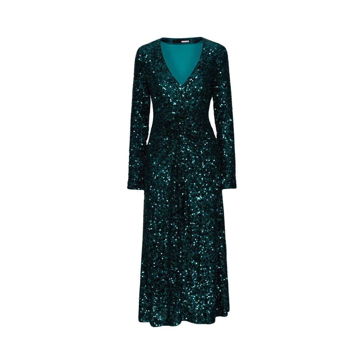 Rotate Birger Christensen Sequins Midi Slit Dress Teal56660 nobg