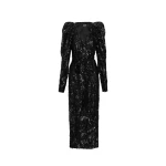 Rotate Birger Christensen Sequins Midi Wrap Dress Black88268 nobg