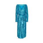 Rotate Birger Christensen Sequins Midi Wrap Dress Blue56683 nobg