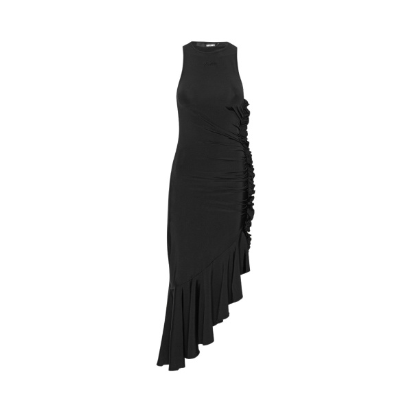 Rotate Birger Christensen Slinky Asymmetric Dress Black41243 nobg