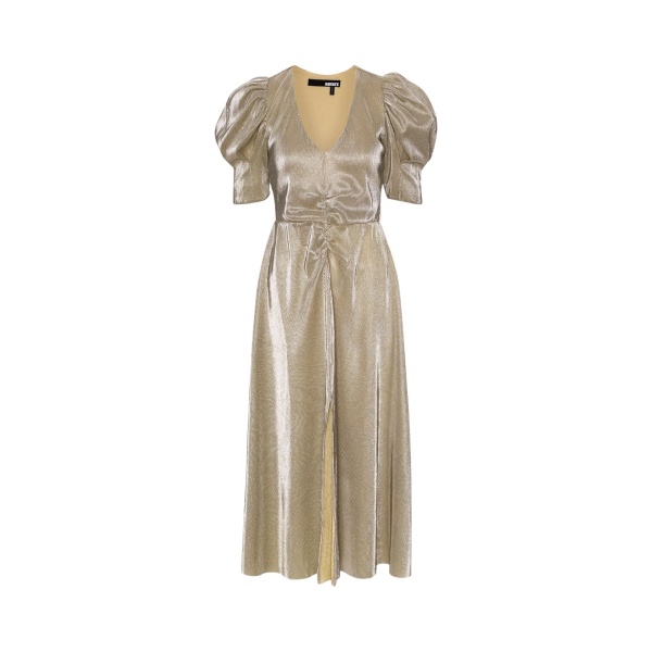 Rotate Birger Christensen Small Plisse Slit Dress Beige83921 nobg