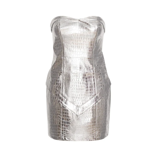 Rotate Birger Christensen Tight Mini Dress Silver48662 nobg