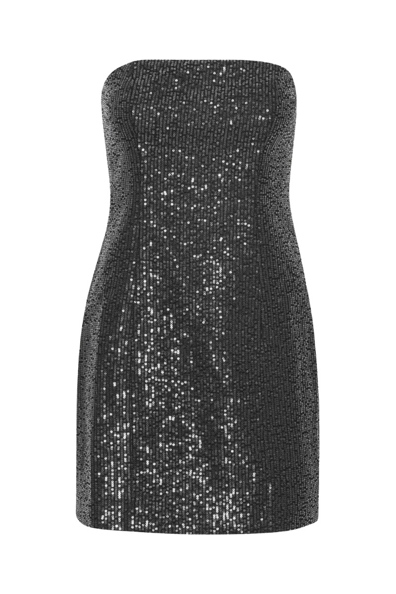 Rotate Birger Christensen Twill Sequin Mini Dress Black80035 nobg
