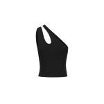 Shona Joy Basic One Shoulder Open Back Top Black30241 nobg