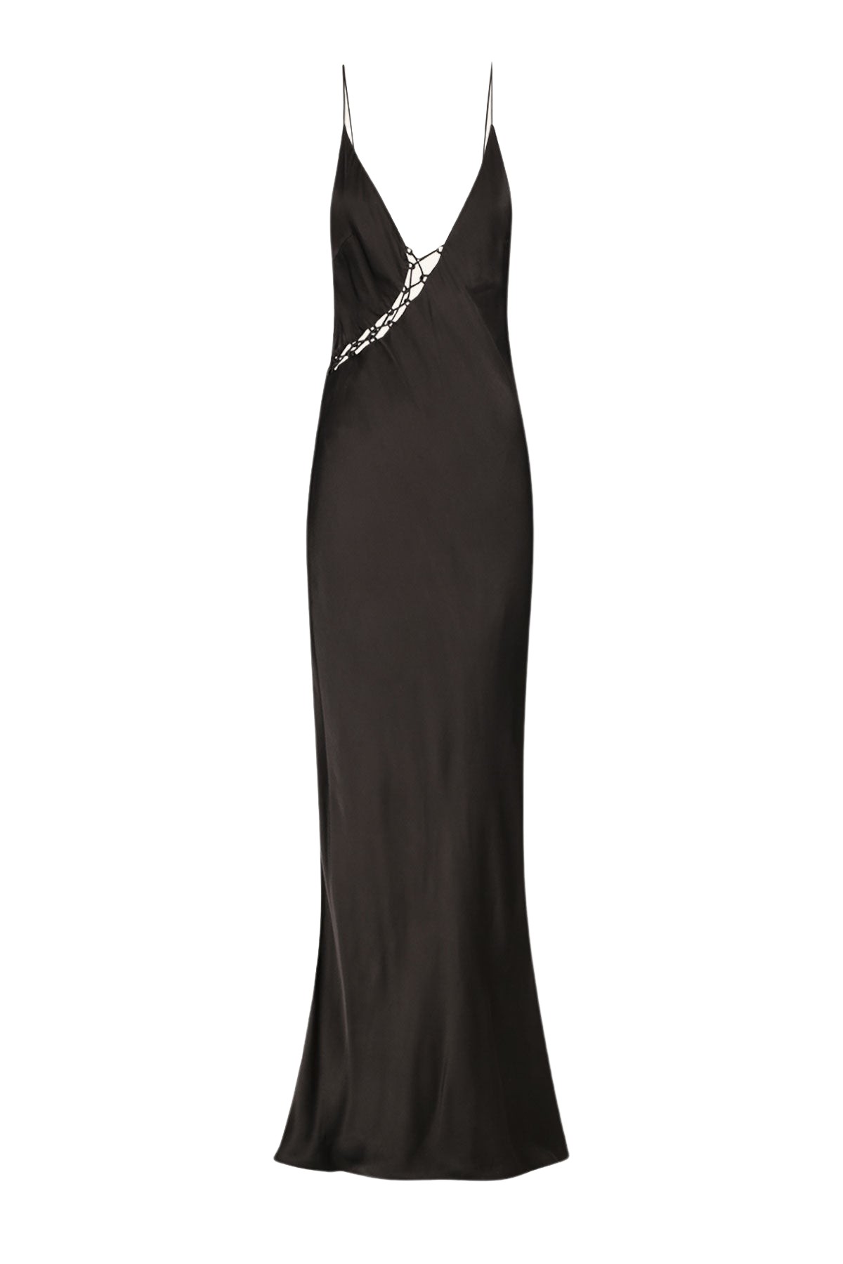 Shona Joy Mia Lace Up Maxi Dress Black46535 nobg