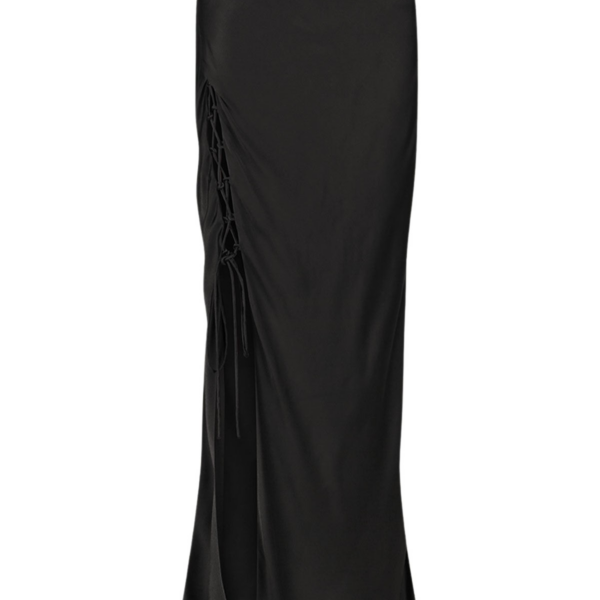 Shona Joy Mia Lace Up Maxi Skirt Black58597 nobg