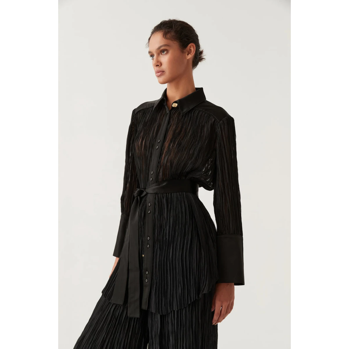 Aerial Oversized Pleated Shirt